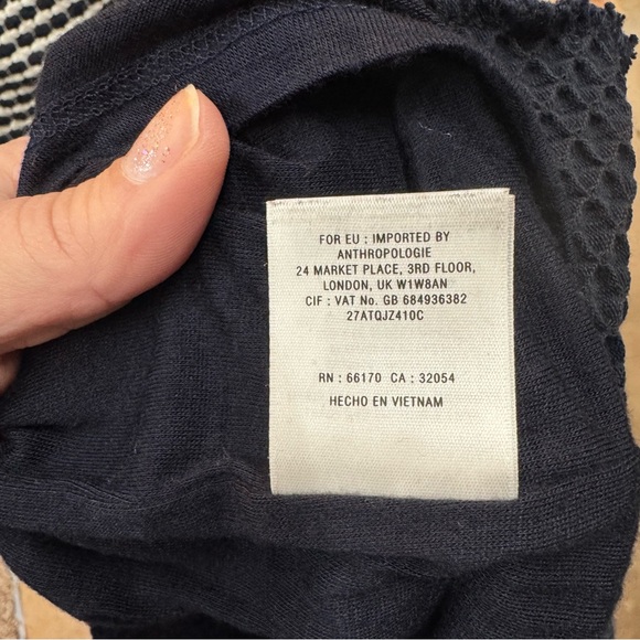 size S Anthropologie Preppy Peplum Pencil Dress, Work-ready outfit Blue & White - Picture 5 of 5